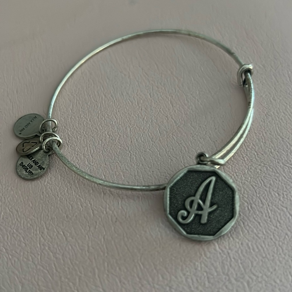Alex and ani A initial bracelet